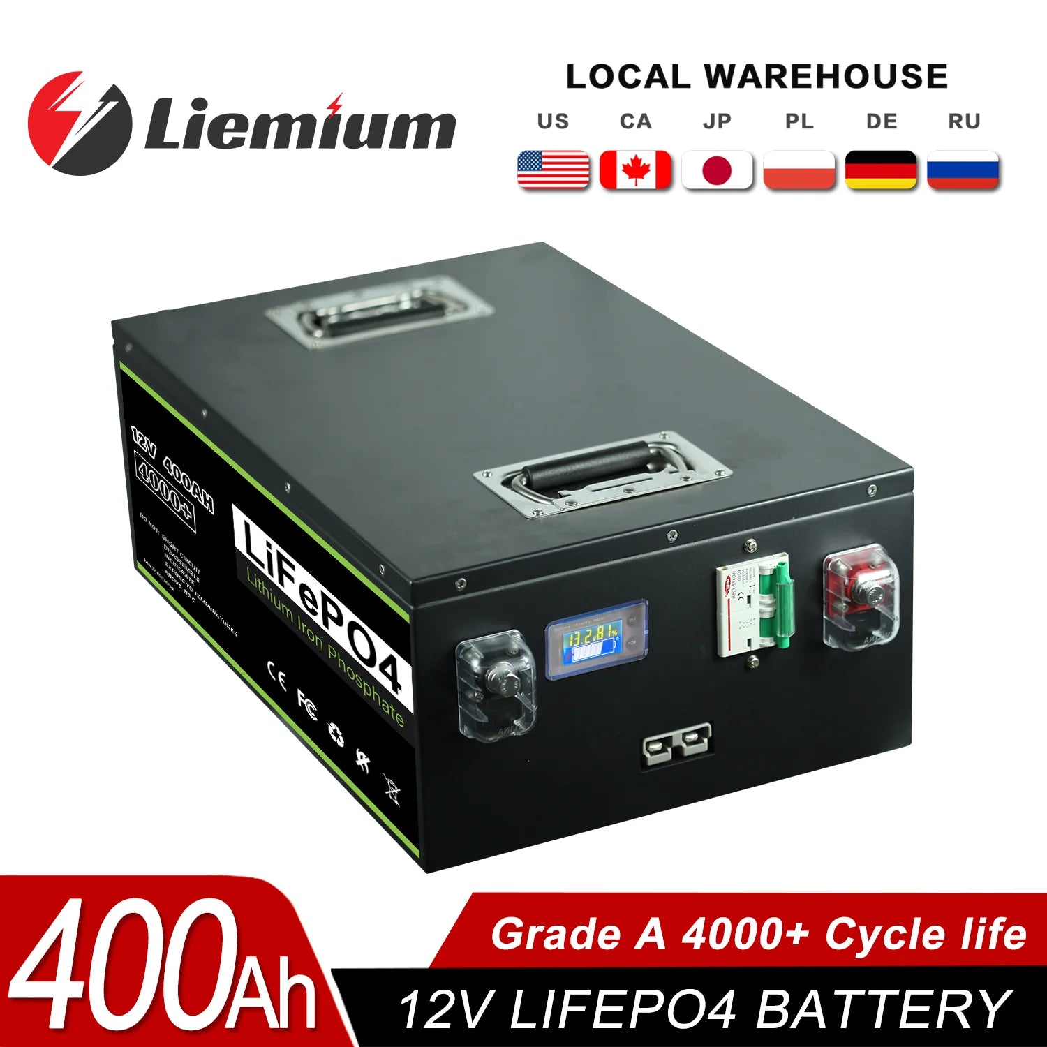 New 12V 24V 48V 100Ah 120Ah 200Ah 300Ah 400Ah LiFePO4 Battery Built-in BMS Rechargeable Battery for Inverter Solar RV No Tax