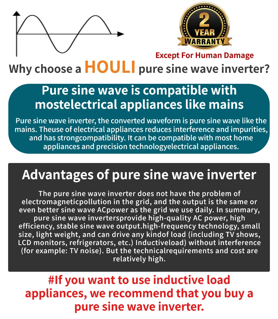 Inverter 12V 24V 48V To AC 220V 230V Pure Sinus Wave Power Converter 6000W 8000W 12000W Inverters Solar Car Voltage Transformer
