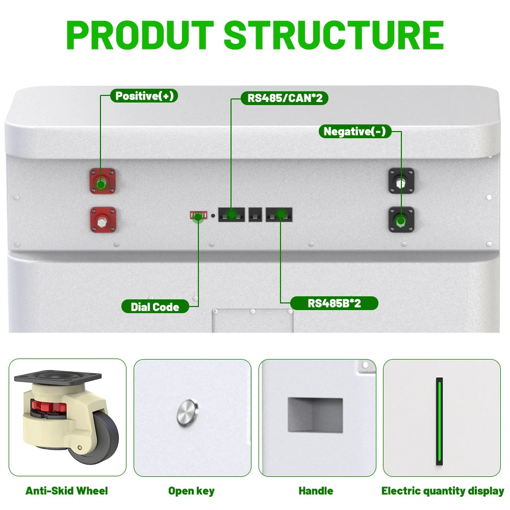 LiFePO4 48V 300Ah Battery 15kWh 51.2V 200Ah 100Ah Lithium Battery Powerwall 6000+ Cycle CAN RS485 PL EU STOCK Home Energy Solar