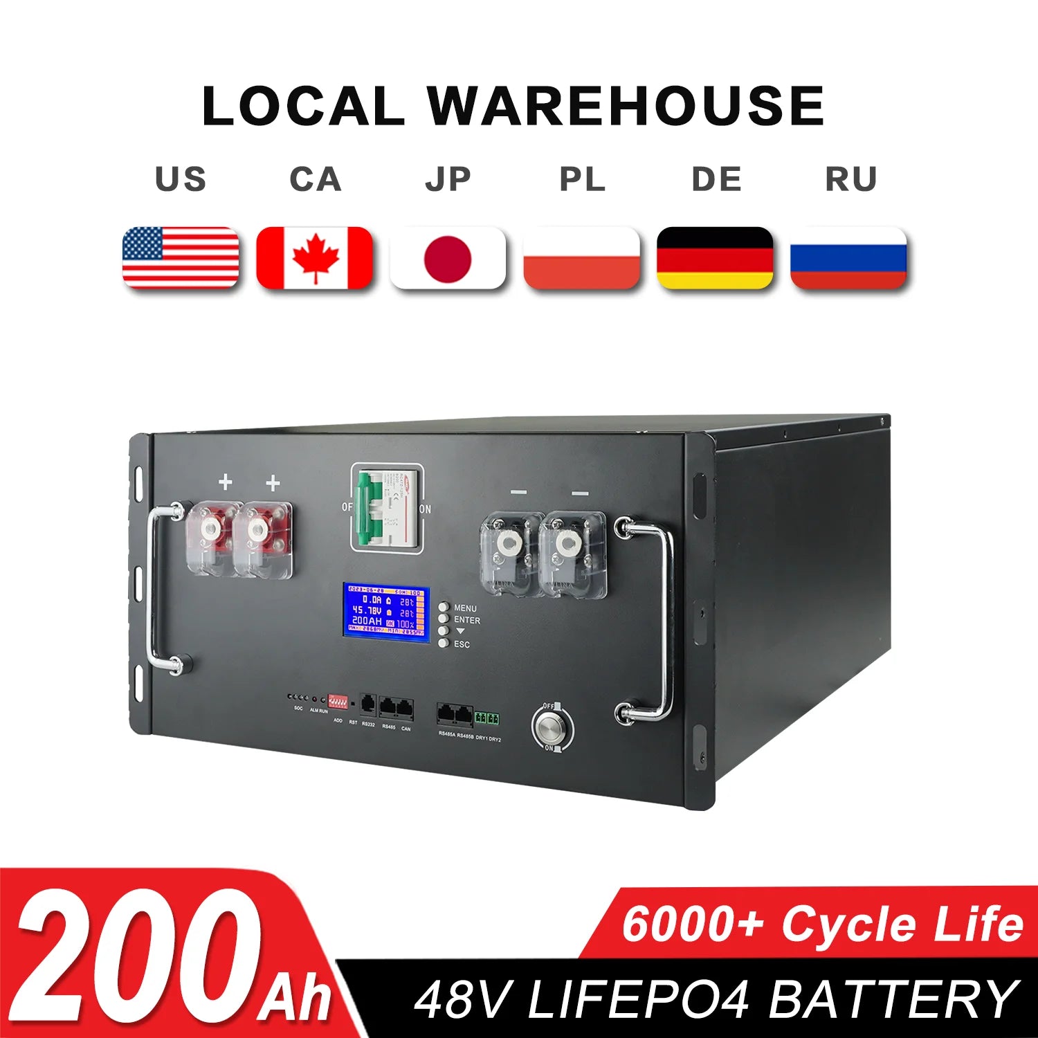 New 12V 24V 48V 100Ah 120Ah 200Ah 300Ah 400Ah LiFePO4 Battery Built-in BMS Rechargeable Battery for Inverter Solar RV No Tax