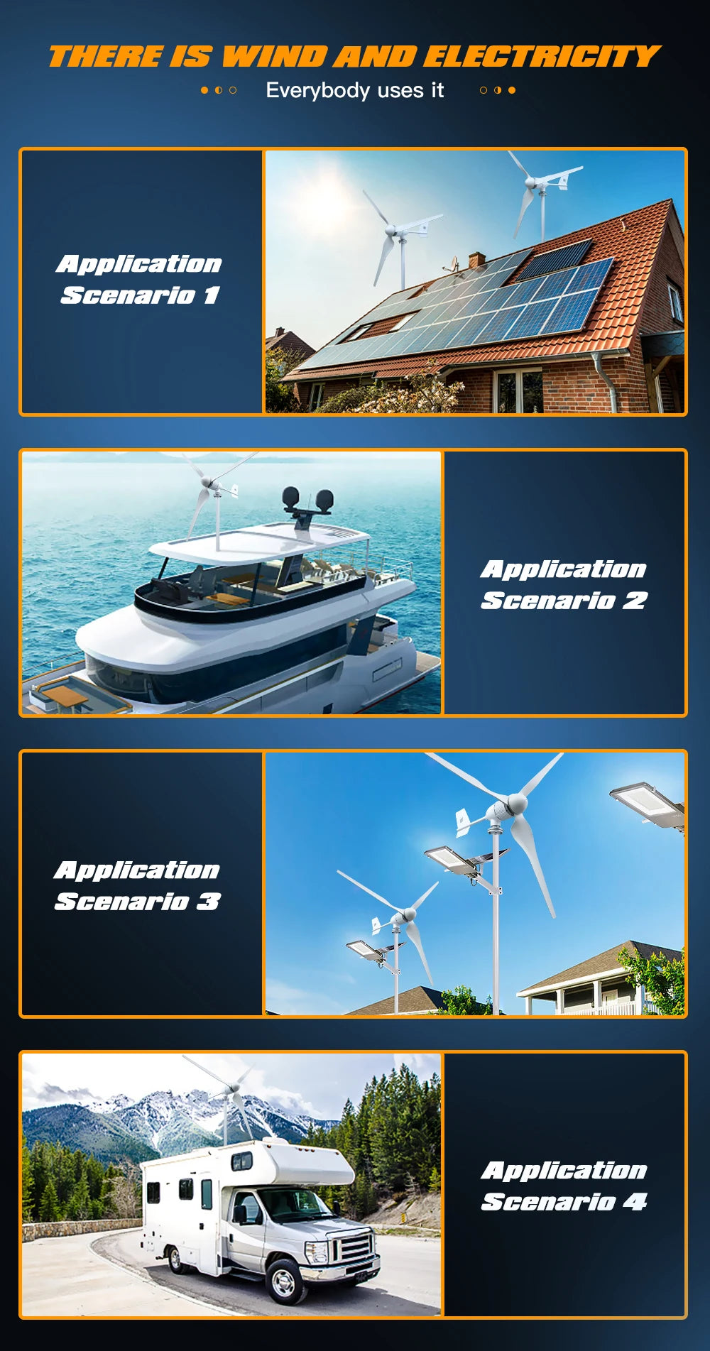 8000W Horizontal Wind Turbine With More Powerful Free Electricity Low Speed And Low Noise For Small Household Farms
