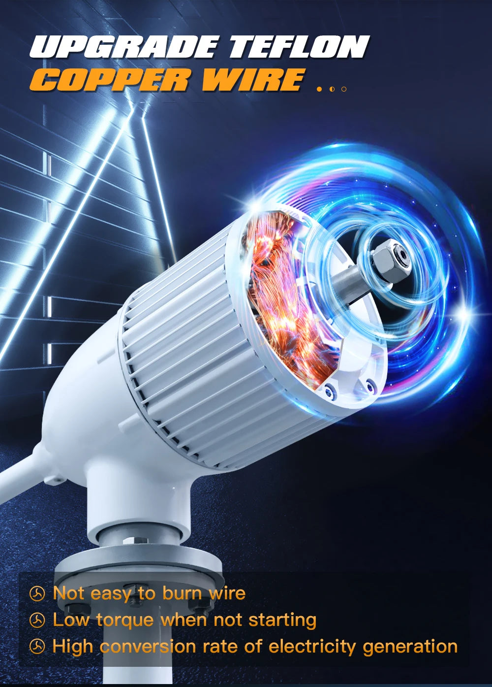 8000W Horizontal Wind Turbine With More Powerful Free Electricity Low Speed And Low Noise For Small Household Farms