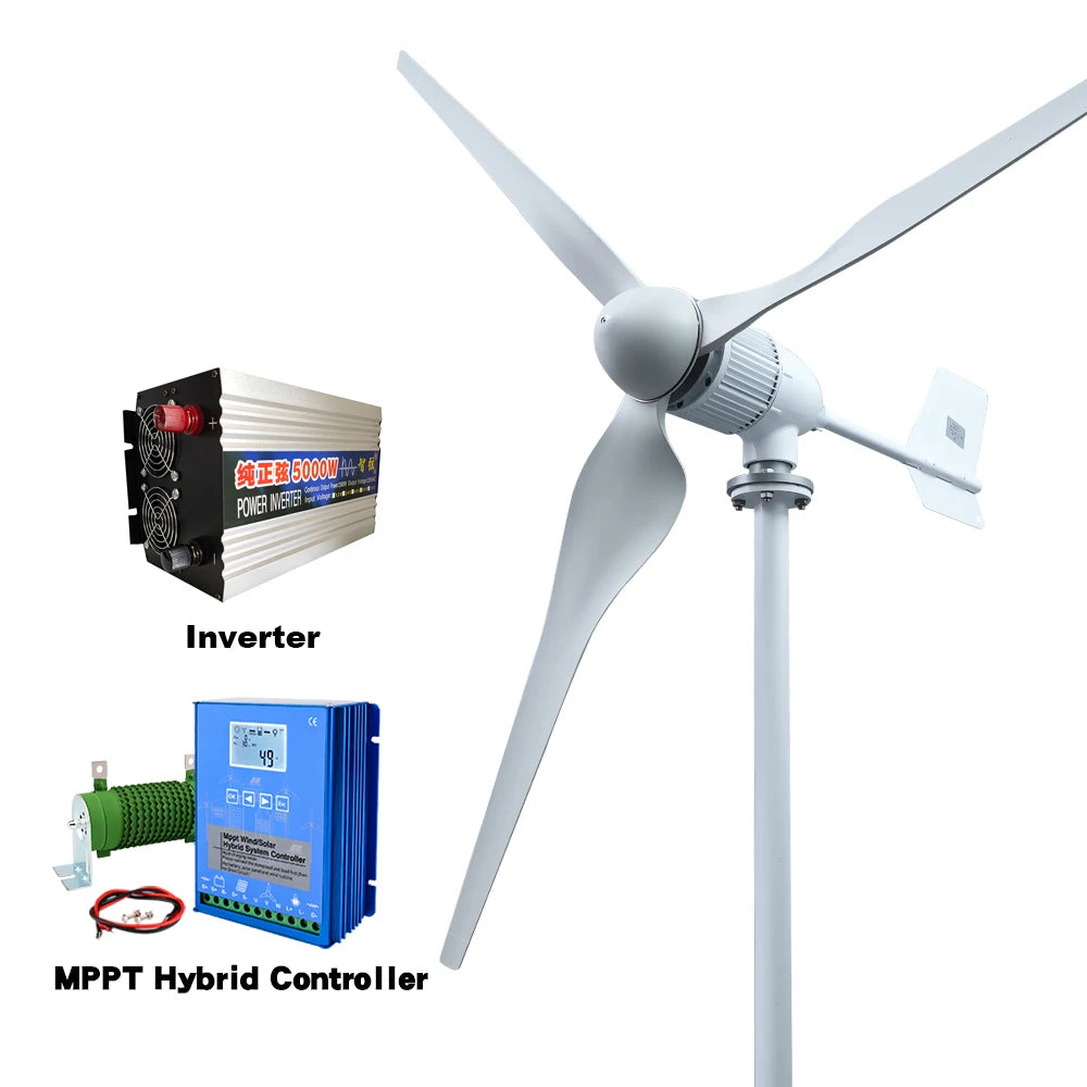 8000W Horizontal Wind Turbine With More Powerful Free Electricity Low Speed And Low Noise For Small Household Farms