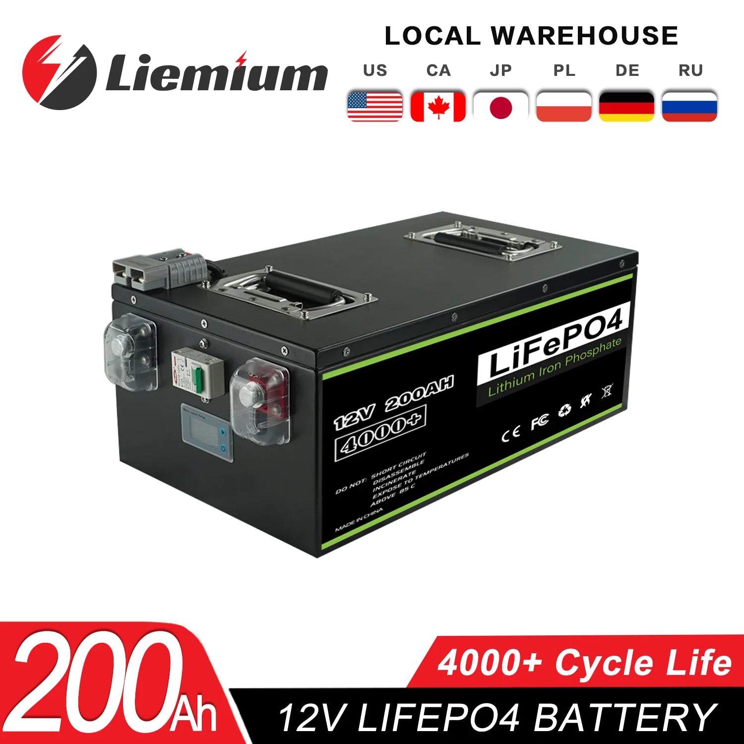 New 12V 24V 48V 100Ah 120Ah 200Ah 300Ah 400Ah LiFePO4 Battery Built-in BMS Rechargeable Battery for Inverter Solar RV No Tax