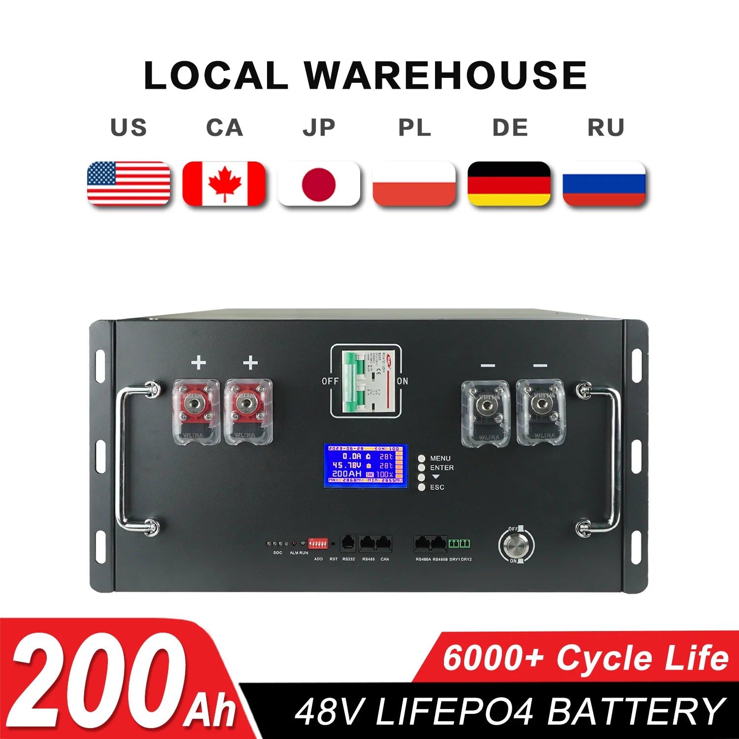 New 12V 24V 48V 100Ah 120Ah 200Ah 300Ah 400Ah LiFePO4 Battery Built-in BMS Rechargeable Battery for Inverter Solar RV No Tax