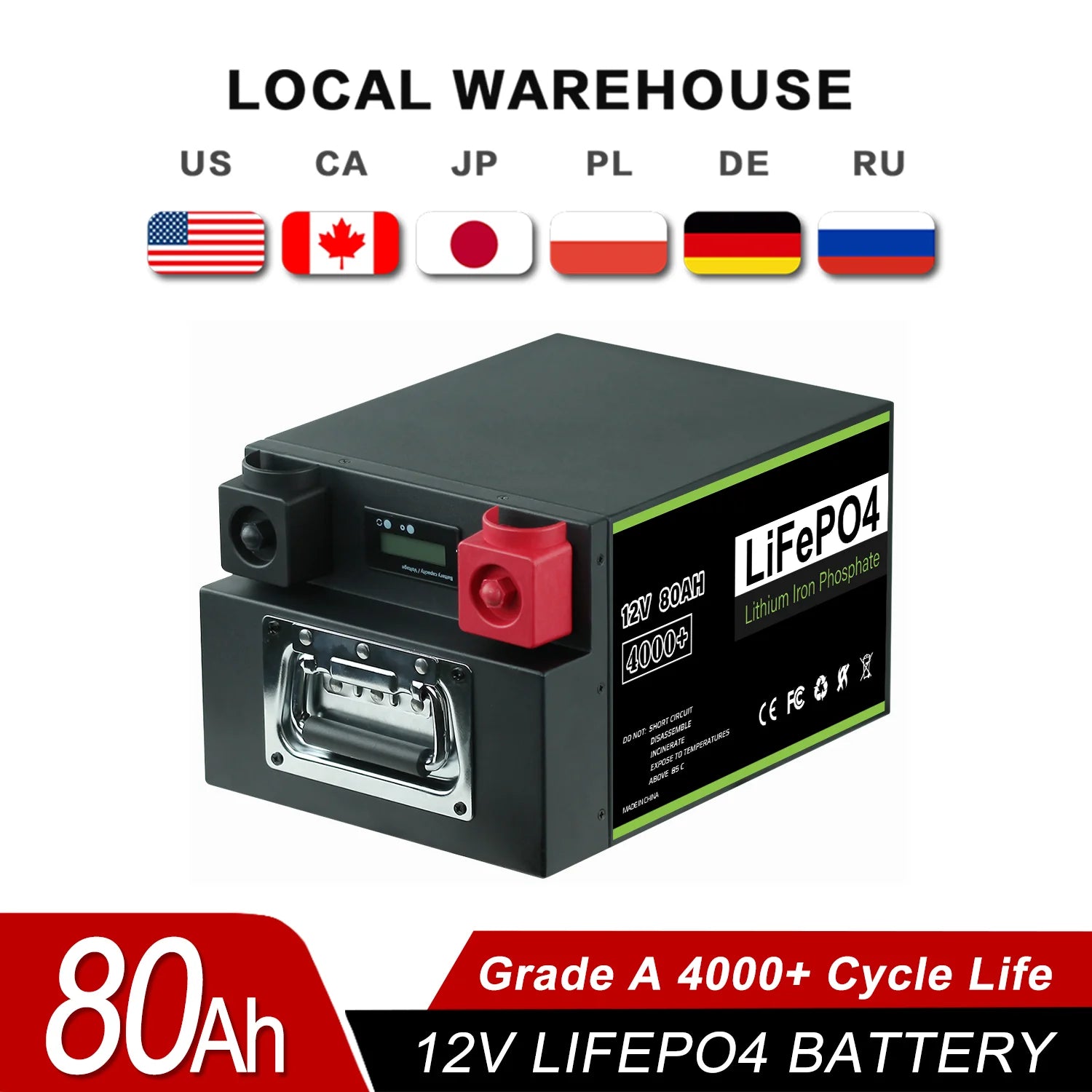 New 12V 24V 48V 100Ah 120Ah 200Ah 300Ah 400Ah LiFePO4 Battery Built-in BMS Rechargeable Battery for Inverter Solar RV No Tax